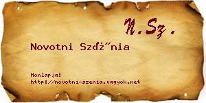 Novotni Szénia névjegykártya
